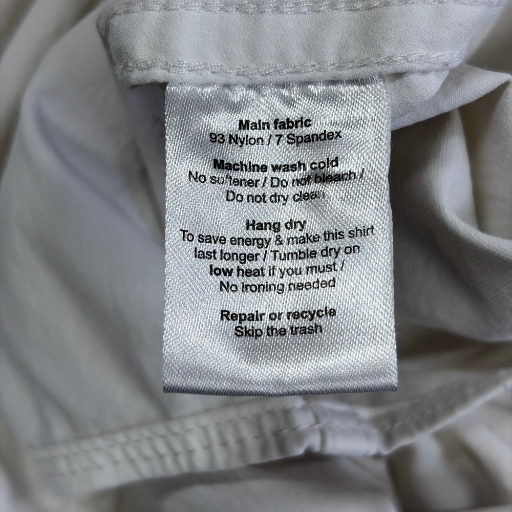 Poncho Shirt Mens Medium White Slim Fit Stretch Performance Long Sleeve Coastal - Picture 8 of 8